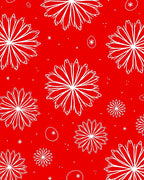 Red White Starburst Petal Collage Rug