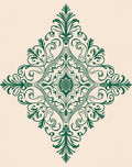 Elegant Green Victorian Floral Medallion Rug