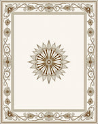 Brown Floral Border Medallion Rug
