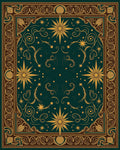 Celestial Gold and Teal Starburst Rug