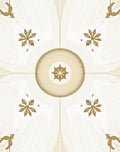 Golden Sunburst Snowflake Medallion Rug