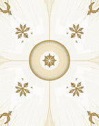 Golden Sunburst Snowflake Medallion Rug