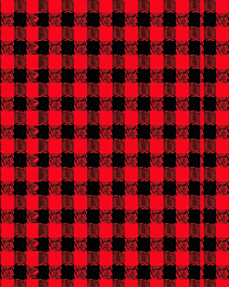 Red Black Buffalo Plaid Checkered Rug