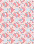 Soft Coral Sky Diamond Interlock Rug