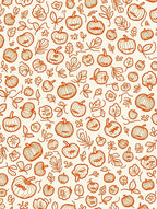 Autumn Pumpkin Leaf Scatter Cream Rug
