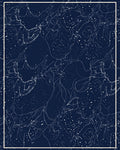 Deep Blue Abstract Sketchy Swirl Rug