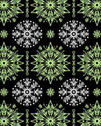 Pale Green White Floral Medallion Rug