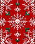 Crimson Snowflake Holly Celebration Rug