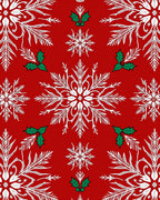 Crimson Snowflake Holly Celebration Rug