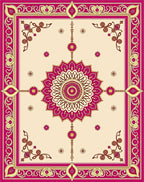 Berry Pink Golden Rose Medallion Rug