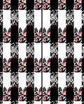 Bold Black White Red Abstract Stripes Rug