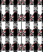 Bold Black White Red Abstract Stripes Rug
