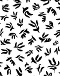 Black Abstract Botanical Shape Rug
