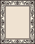 Classic Ivory Black Filigree Border Rug