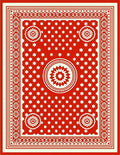 Crimson White Starburst Medallion Rug