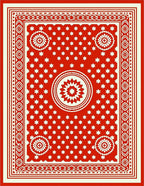 Crimson White Starburst Medallion Rug