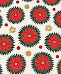 Festive Red Poinsettia Star Medallion Rug