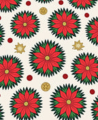 Festive Red Poinsettia Star Medallion Rug