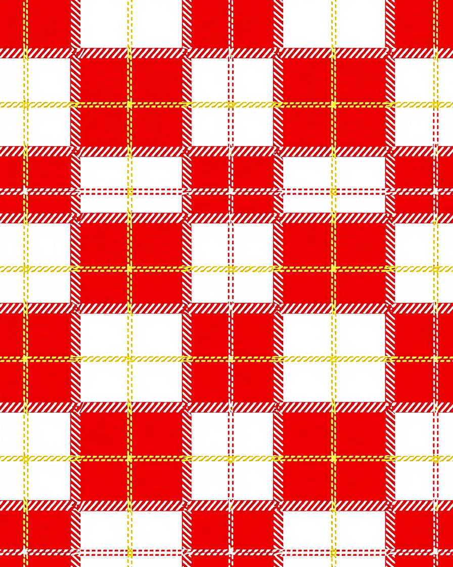 Classic Red White Plaid Checkered Rug
