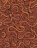 Vibrant Orange Swirl Abstract Rug