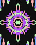 Pastel Mandala Starburst Black Rug