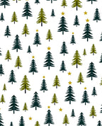 Evergreen Trees Gold Star Garland Rug
