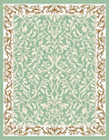 Pastel Green Floral Vine Inlay Rug