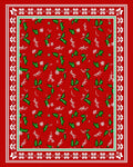 Red Holly Berry Garland Border Rug