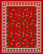 Red Holly Berry Garland Border Rug