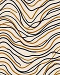 Cream Black Copper Wave Lines Rug