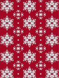 Red White Snowflake Imprint Rug