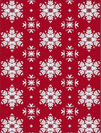 Red White Snowflake Imprint Rug