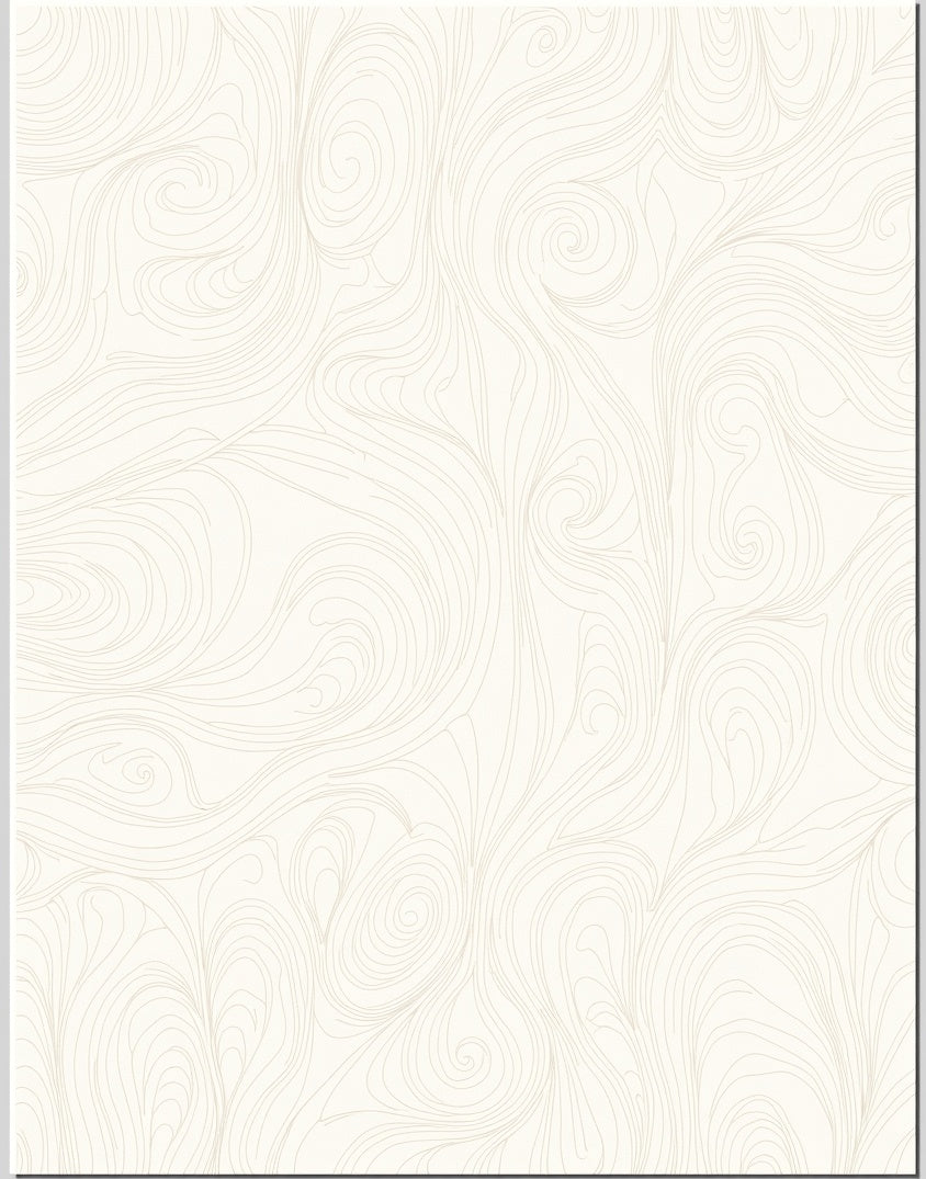 Minimalist Cream Swirling Lines Rug