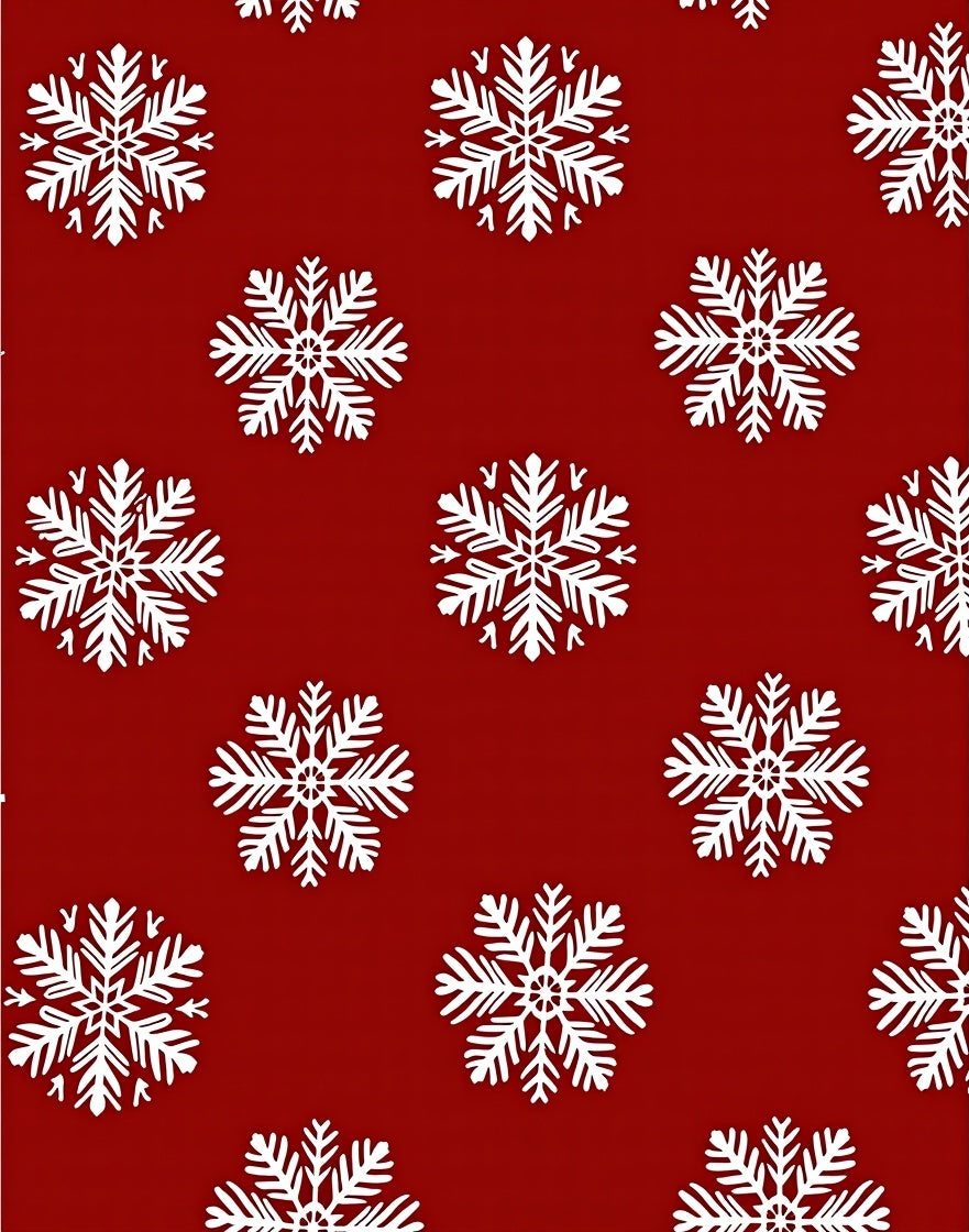 Crimson White Snowflake Medallion Rug
