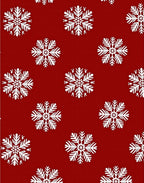 Crimson White Snowflake Medallion Rug