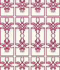 Crimson Quatrefoil Art Nouveau Overlay Rug
