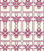 Crimson Quatrefoil Art Nouveau Overlay Rug