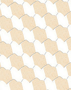 Cream and White Interlocking Scale Rug