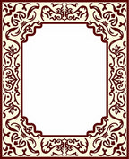 Crimson Floral Border Cream Background Rug