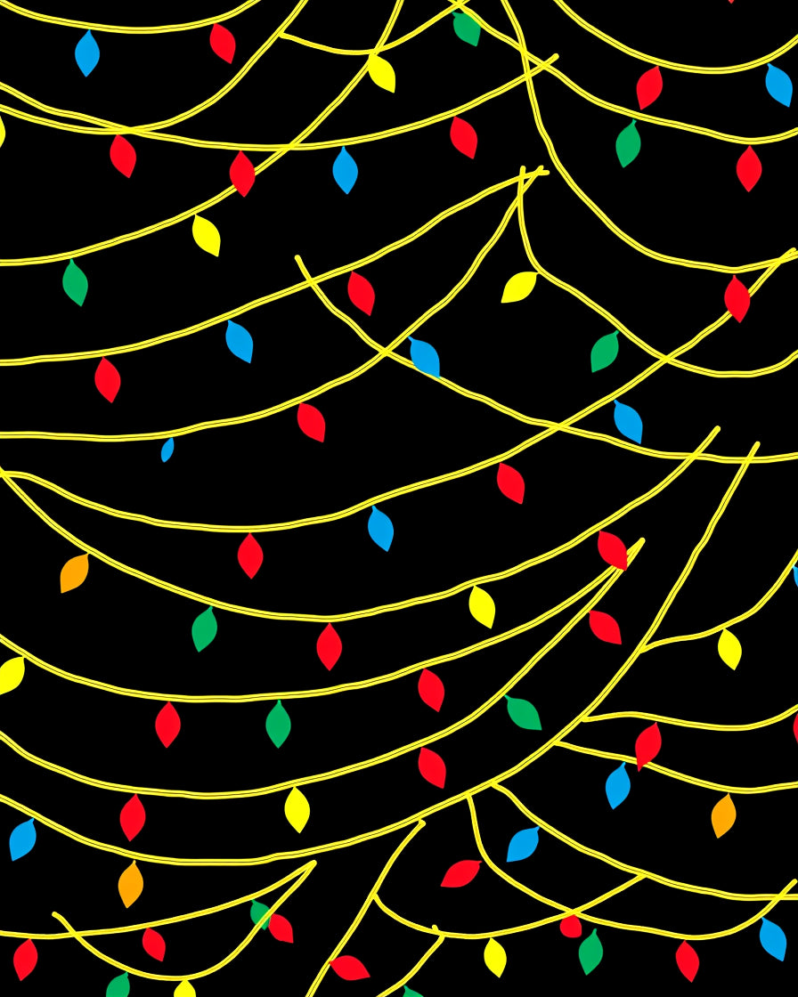 Festive Colorful String Lights Rug