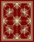 Crimson Sunburst Medallion Border Rug