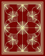 Crimson Sunburst Medallion Border Rug