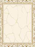Golden Cream Marble Flourish Frame Rug