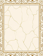 Golden Cream Marble Flourish Frame Rug