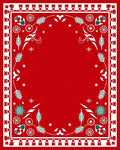 Festive Red White Evergreen Scatter Rug