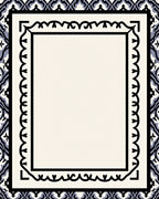 Black Ivory Geometric Scrolled Frame Rug