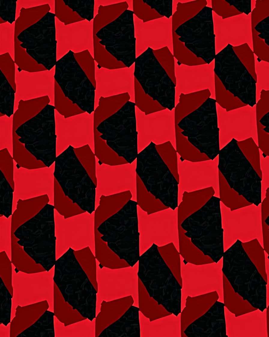Bold Red Abstract Geometric Rug
