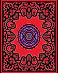 Vibrant Crimson Mandala With Purple Accents Rug