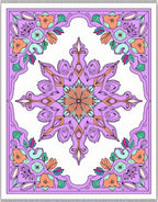 Pastel Lavender Floral Mandala Rug