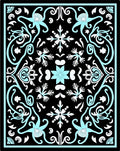 Black Cyan Floral Medallion Artistry Rug